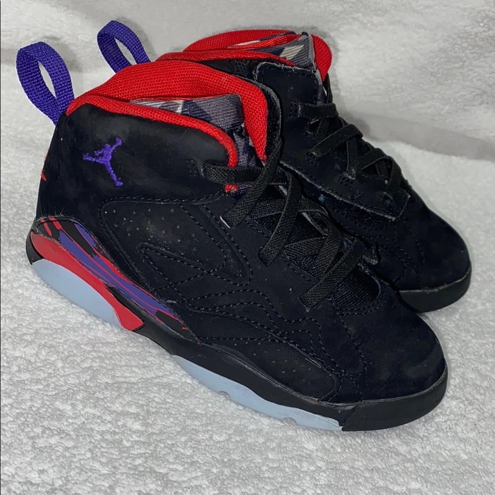 Jordan 7 Retro Kids 10c Raptors Toddler Jumpman MVP Black Shoes